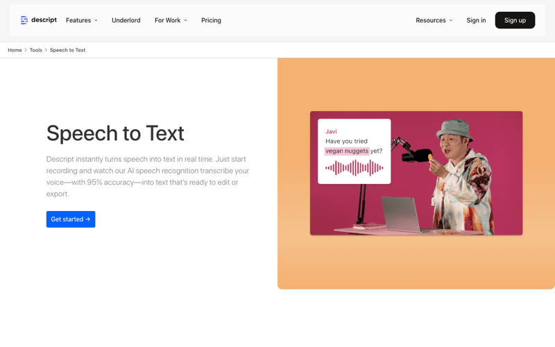 Descript Speech To Text Offre Un Service De Conversion De La Parole