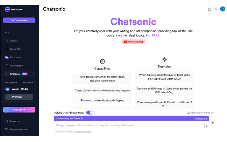 Chatsonic by Writesonic
