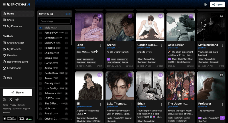 Spicychat.ai Boyfriend feature