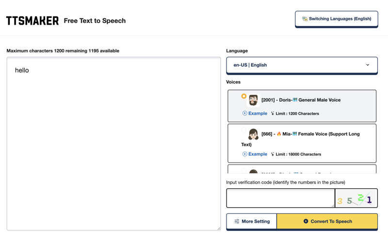Ttsmaker free text to speech ai generator ai tool selection