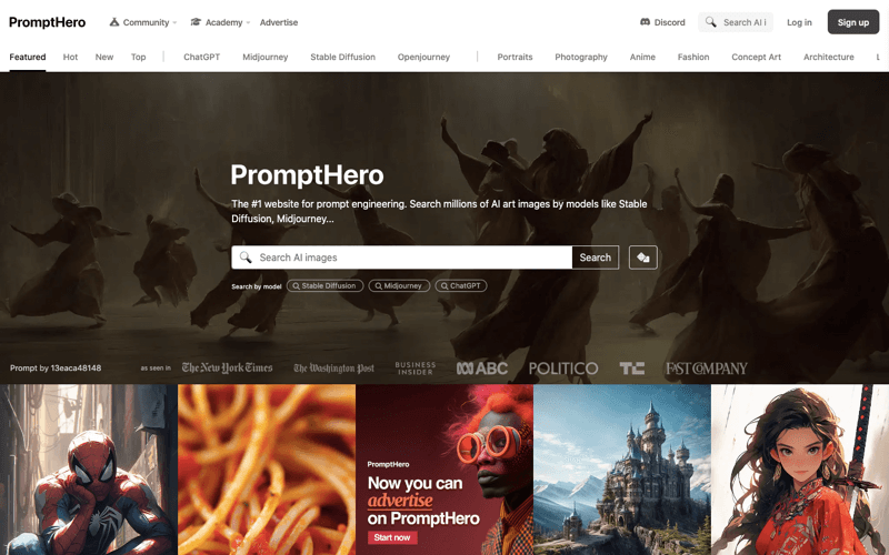 PromptHero: Best Website For AI Prompt Engineering - AI Tool Selection