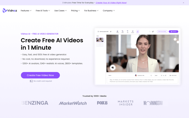 Vidnoz AI Blog to Video Converter