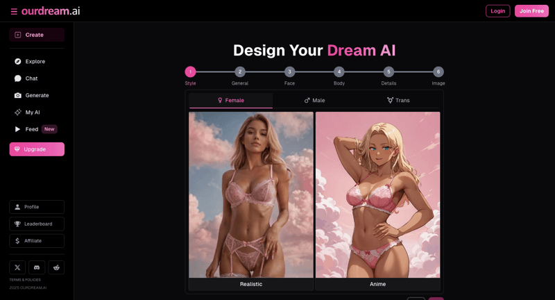 Create AI girlfriend on OurDream.ai