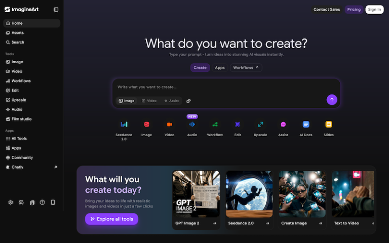 ImagineArt All in one AI Content Creation Platform AI Tool Selection